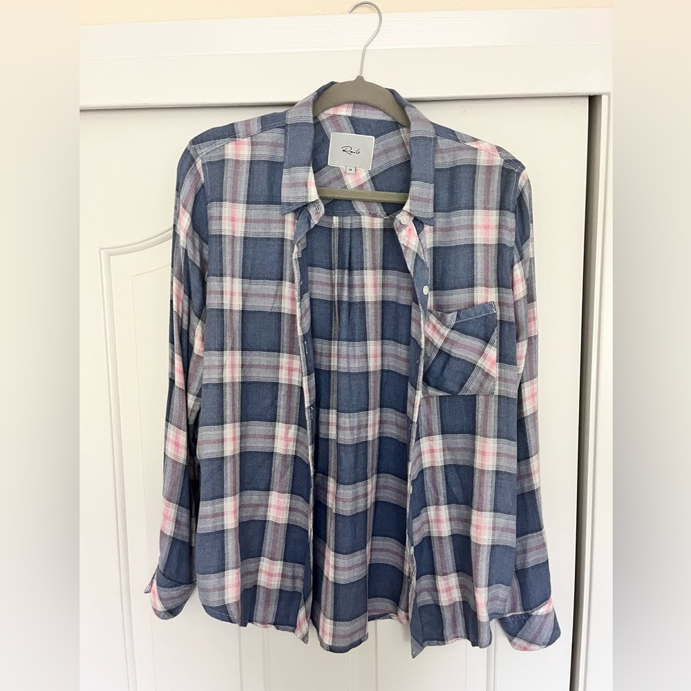 Rails Button Down, Blue/ Pink, Medium